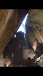 Bayed up in the rocks