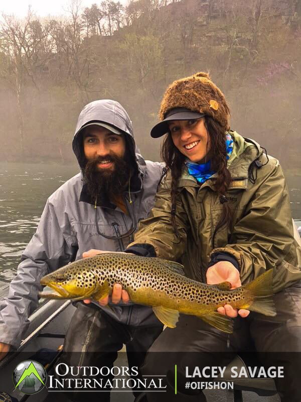 Lacey and Patrick with a great brown trout