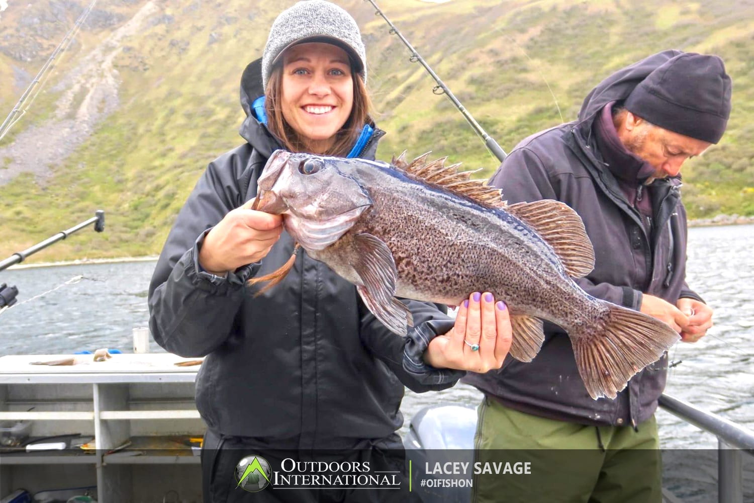 Lacey fishing in Kodiak