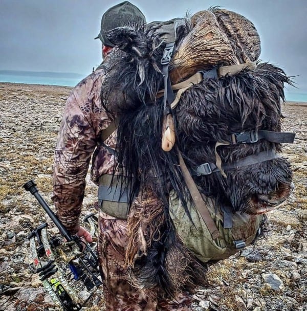 Trailed this bull nearly two miles in 60+ mph winds and sideways rain before I was able to let an arrow fly..I can verify that the head and hide of an old bull muskox is kinda heavy! 😳 It was awesome to hunt this critter the way I wanted to, then pack him back to camp in the new K3 4800, which did awesome! Hope to go back some day