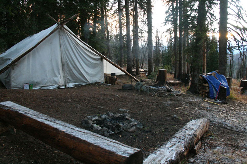 Traditional wall tent camps.